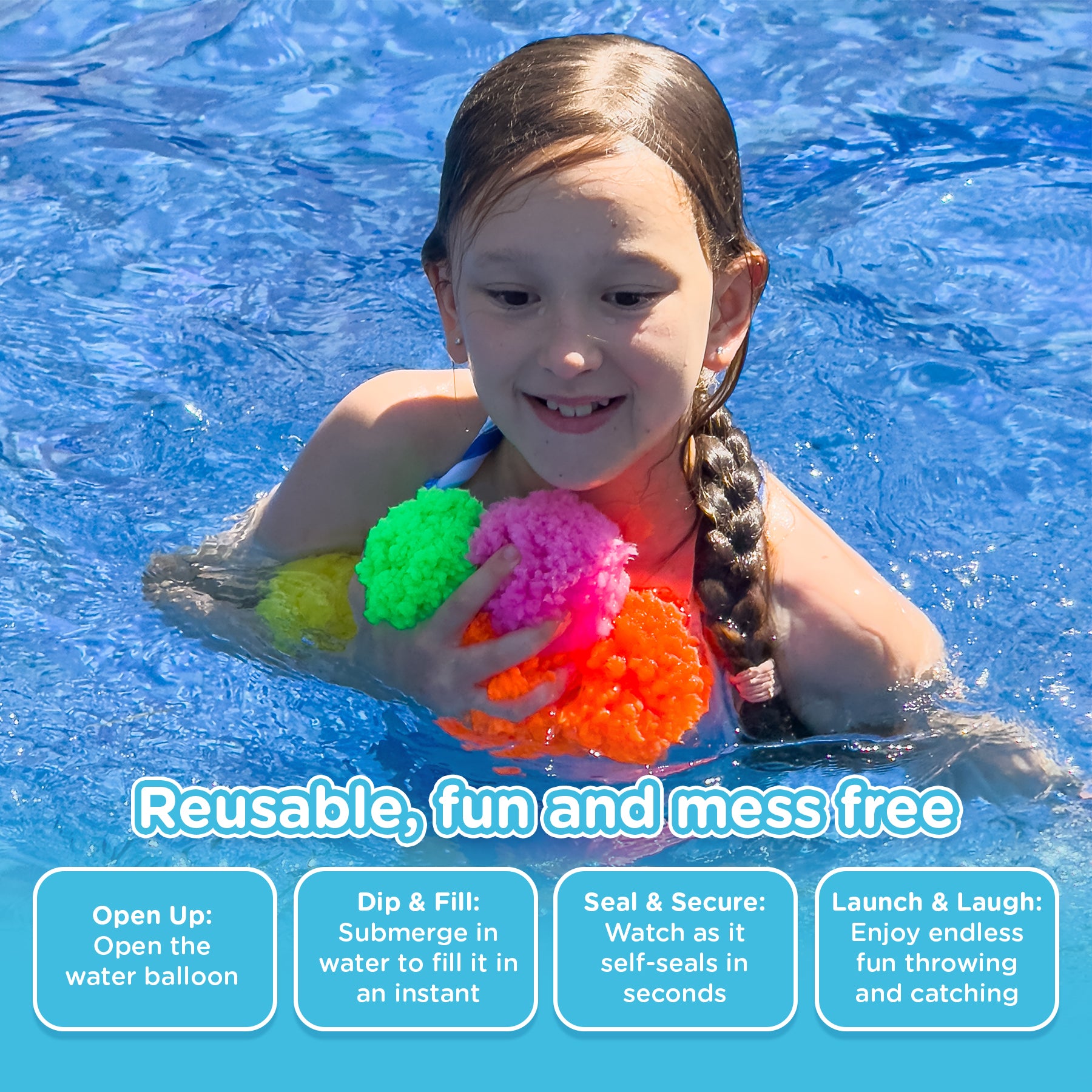 KiddoSpace Reusable Water Sponge Balls (Buy 10 Get 30 Free)